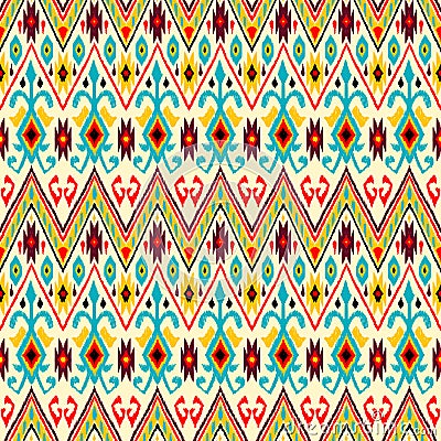 Ikat geometric folklore pattern. Vector Illustration