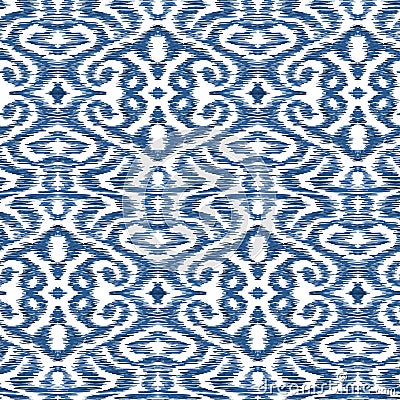 Ikat Ogee background - Ethnic folk seamless pattern Vector Illustration