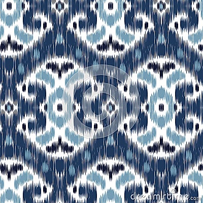 Ikat Ogee background - Ethnic folk seamless pattern Vector Illustration