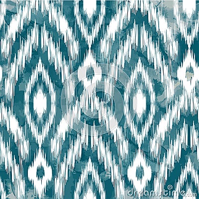 Ikat Ogee background - Ethnic folk seamless pattern Vector Illustration