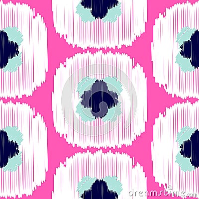 Ikat ogee vector seamless pattern. Vector Illustration