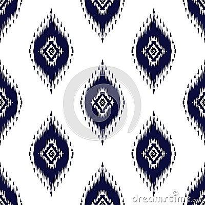 Ikat pattern ethnic tribal textile American African fabric Aztec motif mandalas native boho bohemian carpet india Asia illustrated Stock Photo