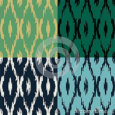 Ikat pattern set Vector Illustration