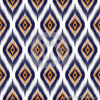 Ikat pattern textile fabric ethnic tribal motif mandalas geometric native boho bohemian carpet aztec American Stock Photo