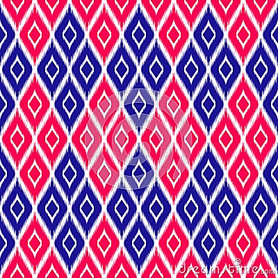 Ikat pattern textile fabric ethnic tribal motif mandalas geometric native boho bohemian carpet aztec American Stock Photo