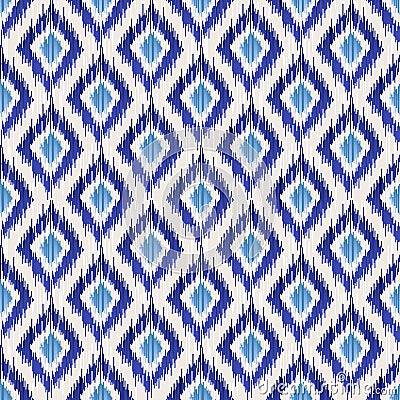 Ikat seamless pattern Vector Illustration