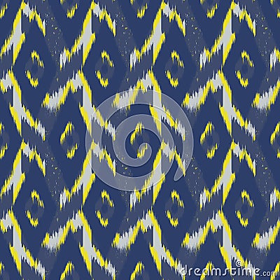 Ikat Seamless Pattern Design for Fabric Stock Photo