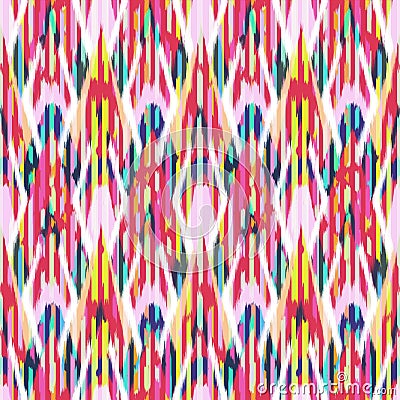 Ikat Seamless Pattern Design for Fabric Stock Photo