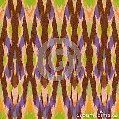 Ikat Seamless Pattern Design for Fabric Stock Photo