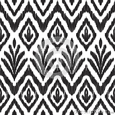 Ikat seamless pattern Vector Illustration