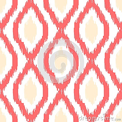 Ikat vector seamless pattern. Abstract geometric Vector Illustration