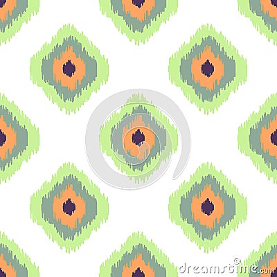 Ikat vector seamless pattern. Abstract geometric Vector Illustration