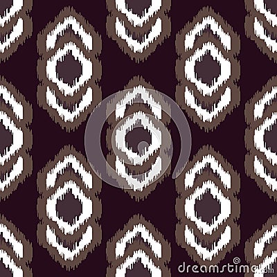 Ikat vector seamless pattern. Abstract geometric Vector Illustration