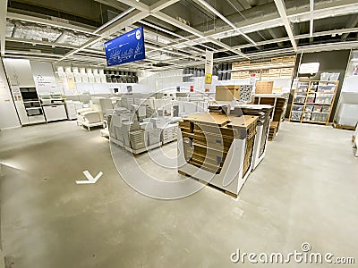 Ikea furniture store, inside shopping area Editorial Stock Photo