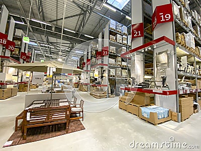 Ikea furniture store, inside shopping area Editorial Stock Photo