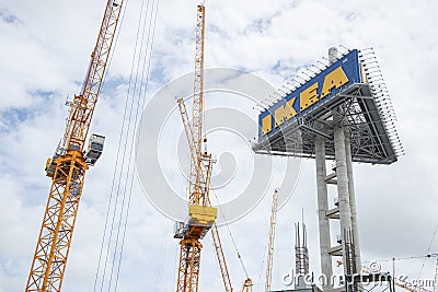 IKEA largest furniture store chain from Sweden construction expand new area in Thailand at Central Plaza Westgate.,07 June 2020, Editorial Stock Photo