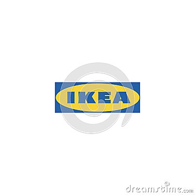 Ikea logo editorial illustrative on white background Editorial Stock Photo