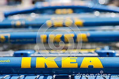 Ikea shopping carts Editorial Stock Photo