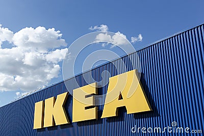 IKEA sign on a wall Editorial Stock Photo