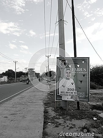 Poster Iklan politik beredar bebas di jalanan Editorial Stock Photo