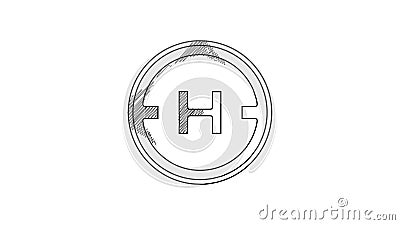 Ikon för landningsplats för svart linje med helikopter isolerad på vit bakgrund. helipad area plattform h 4 k videorörelse vektor illustrationer Ikon för landningsplats för svart linje med helikopter isolerad på vit bakgrund. helipad area plattform h 4 k videorörelse vektor illustrationer