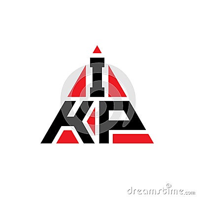 IKP triangle letter logo design with triangle shape. IKP triangle logo design monogram. IKP triangle vector logo template with red Vector Illustration