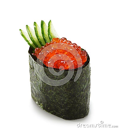 Ikura Gunkan Sushi Stock Photo