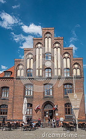 Il Casale Italian restaurant building and facacde, Wismar, Germany Editorial Stock Photo