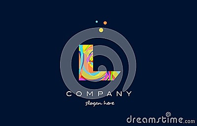 il i l colorful alphabet letter logo icon template vector Vector Illustration