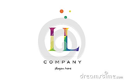 il i l creative rainbow colors alphabet letter logo icon Vector Illustration