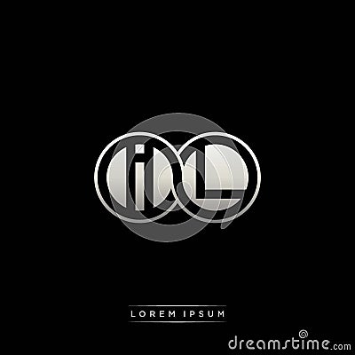 IL initial letter linked circle capital monogram logo modern template silver color version Vector Illustration