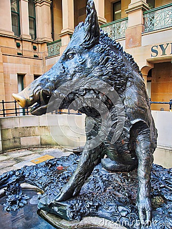 Il Porcellino Wild Boar Statue Sydney Hospital Australia Editorial Stock Photo