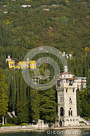 Il Vittoriale on Lake Garda Italy Stock Photo