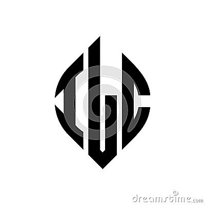 ILC circle letter logo design with circle and ellipse shape. ILC ellipse letters with typographic style. The three initials form a Vector Illustration