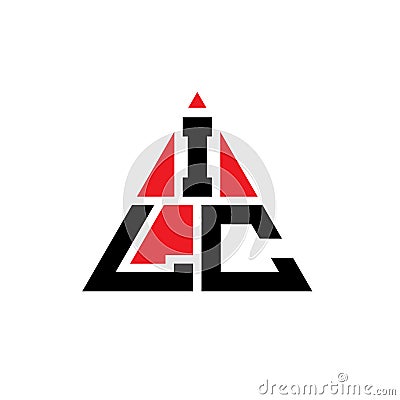 ILC triangle letter logo design with triangle shape. ILC triangle logo design monogram. ILC triangle vector logo template with red Vector Illustration