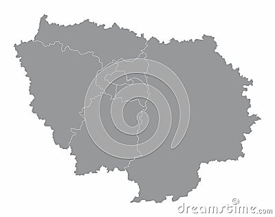 Ile-de-France administrative map Vector Illustration