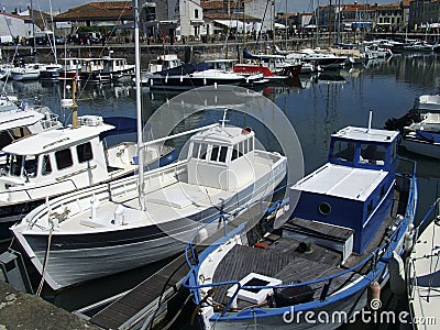 Fishing boats ile de Re harbour Stock Photo