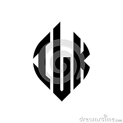 ILK circle letter logo design with circle and ellipse shape. ILK ellipse letters with typographic style. The three initials form a Vector Illustration