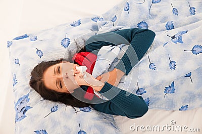 Ill caucasian woman cough isolated over white background Stock Photo