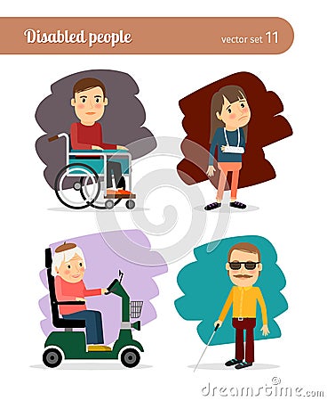 Ill people characters Vector Illustration