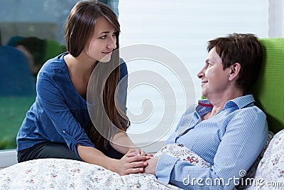 Ill woman Stock Photo