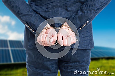 Illegal or corruption concept with hands in chains Stock Photo