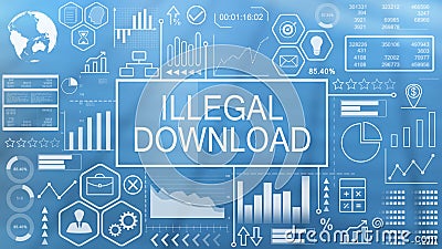 Illegal Download, Animated Typography Stock Photo