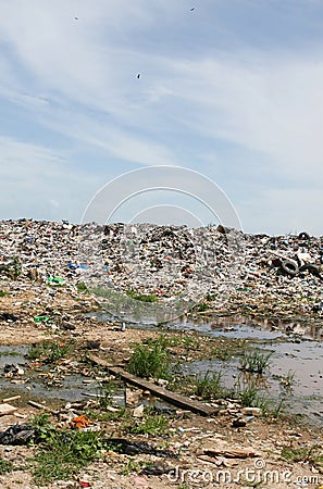 Illegal dumping ground Stock Photo