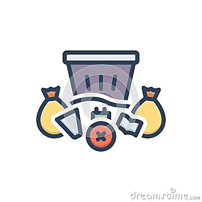 Color illustration icon for Illegal, unlawful and wrongful Vector Illustration