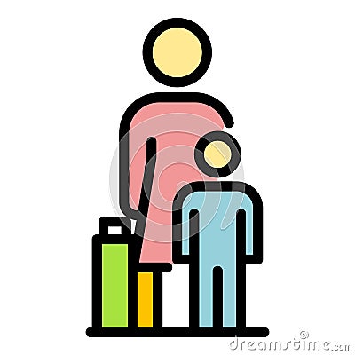 Illegal immigrants icon color outline vector Stock Photo