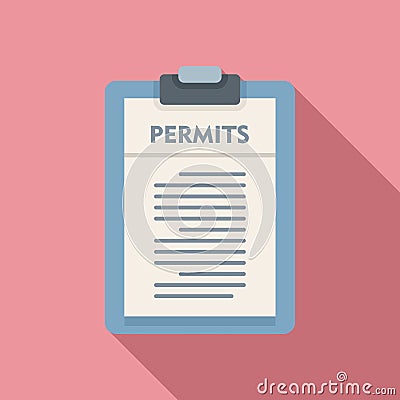 Illegal immigrants permits icon, flat style Vector Illustration