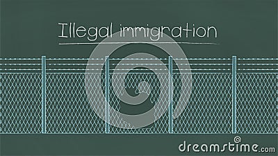 Illegal immigration illustration. Vector Illustration
