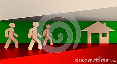 Illegal migration to Europe relative illustration Stock Photo