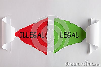 Legal illegal concept Stock Photo